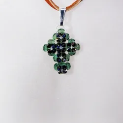 Pendant 30cm - Rusalka-Brown Suede - Pendant 30cm - Laiton argenté